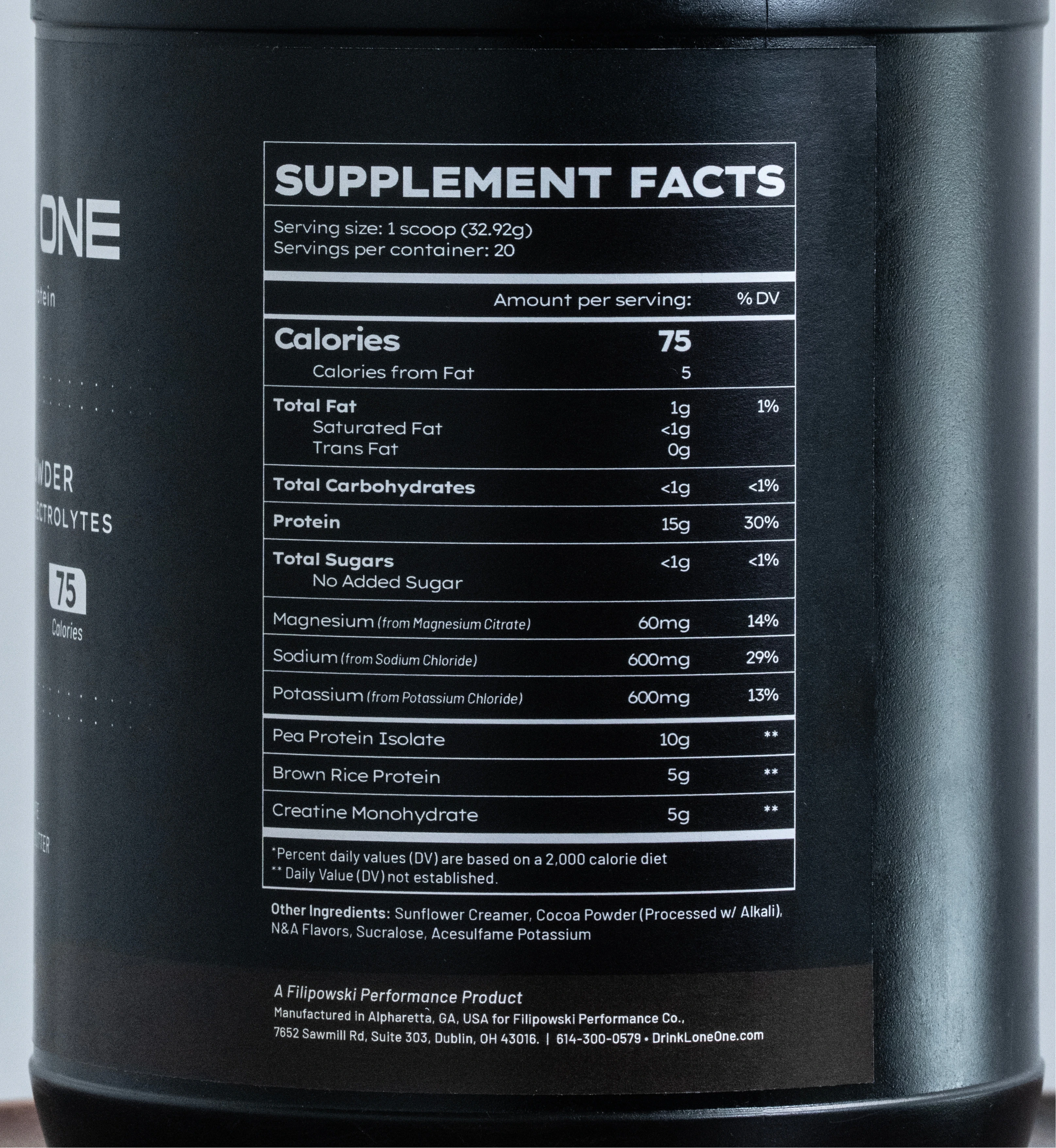 Chocolate Peanut Butter supplement facts